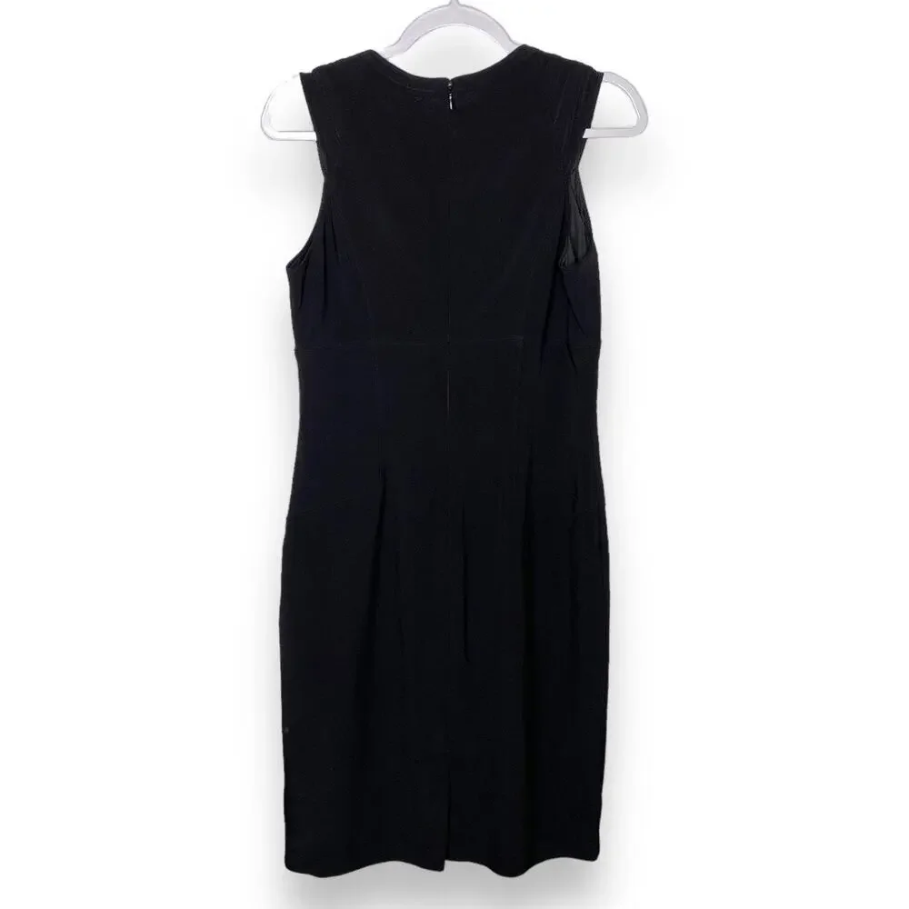 Adrianna Papell V-Neck Sleeveles Illusion Banded Sheath Dress Size 8